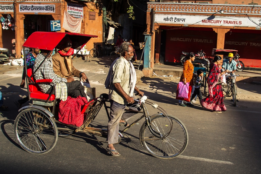 ריקשה אופניים - אמצעי תחבורה בהודו